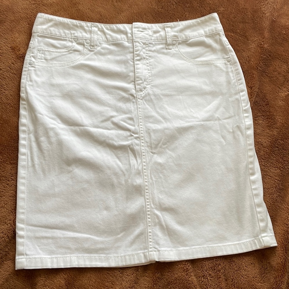 Bandolino White Jean Skirt Sz 6